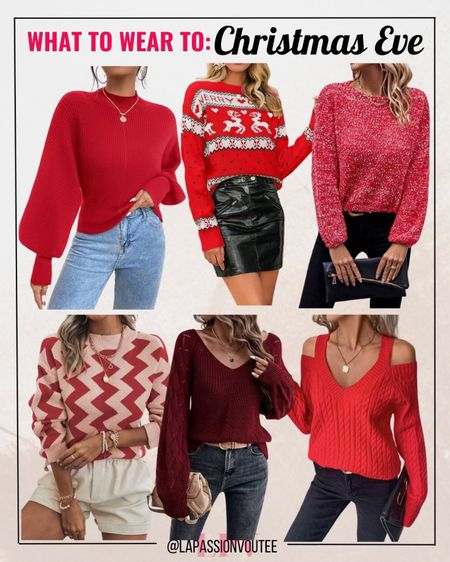 Red sweaters to wear to Christmas Eve! 🎄

#LTKHoliday #LTKstyletip #LTKSeasonal