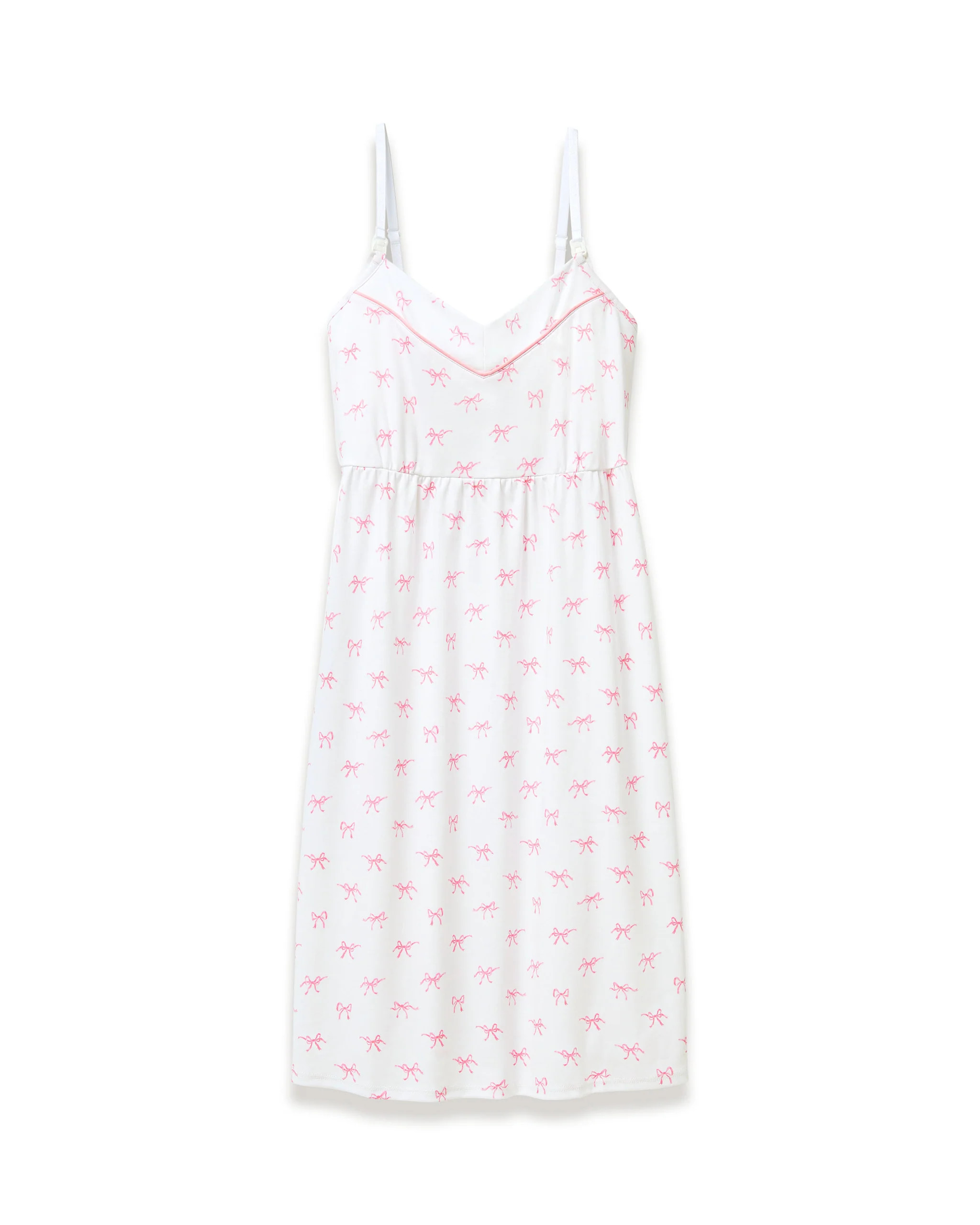 Women's Pima Maternity Nightgown in Blushing Bows | Petite Plume