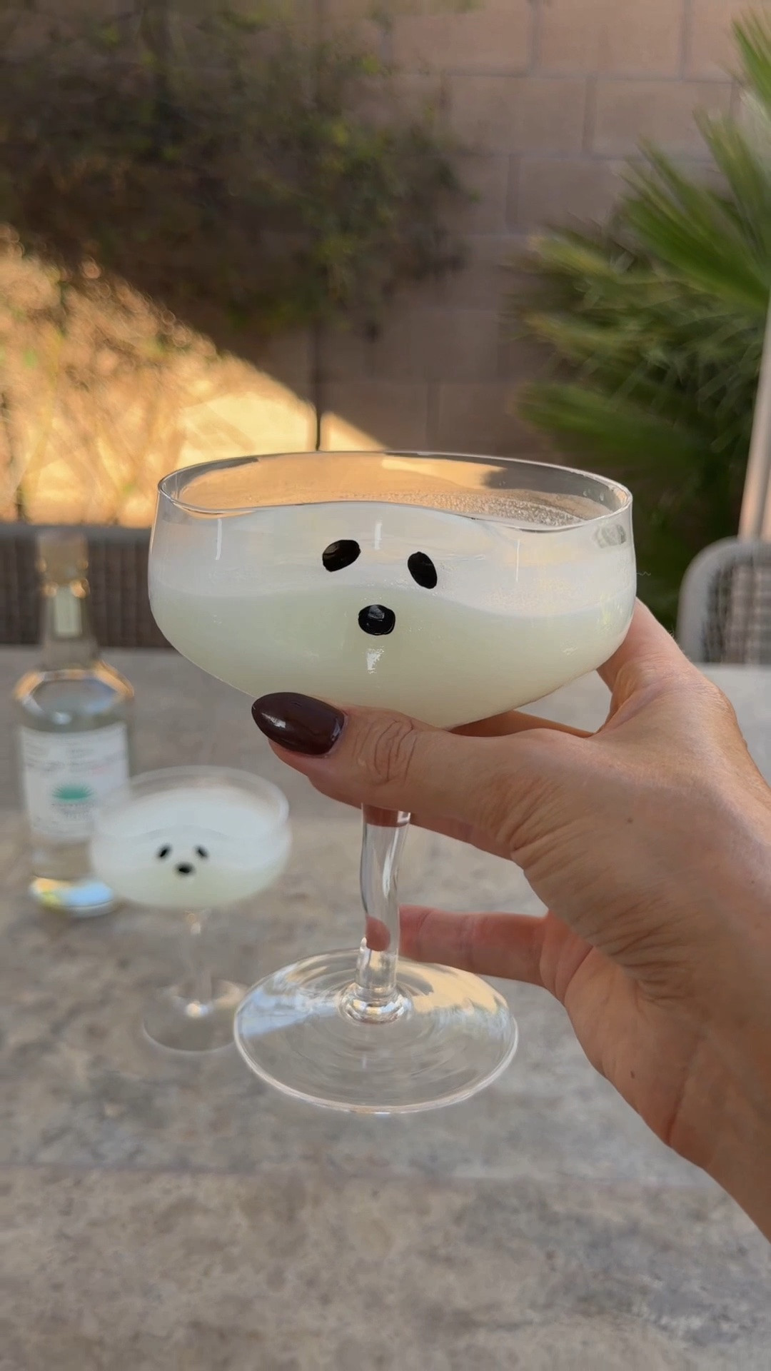 CasamiGHOST margaritas 
Coconut skinny margarita 
👻🤍🍸 

• 4 fl oz Casamigos Blanco tequila
• 2 fl oz fresh lime juice
• 1 1/2 fl oz coconut cream (squeeze bottle)
• 2 cup ice

#LTKstorytime #LTKHome