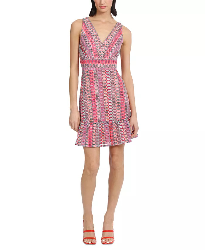 Women's V-Neck Sleeveless Crochet Mini Dress | Macy's