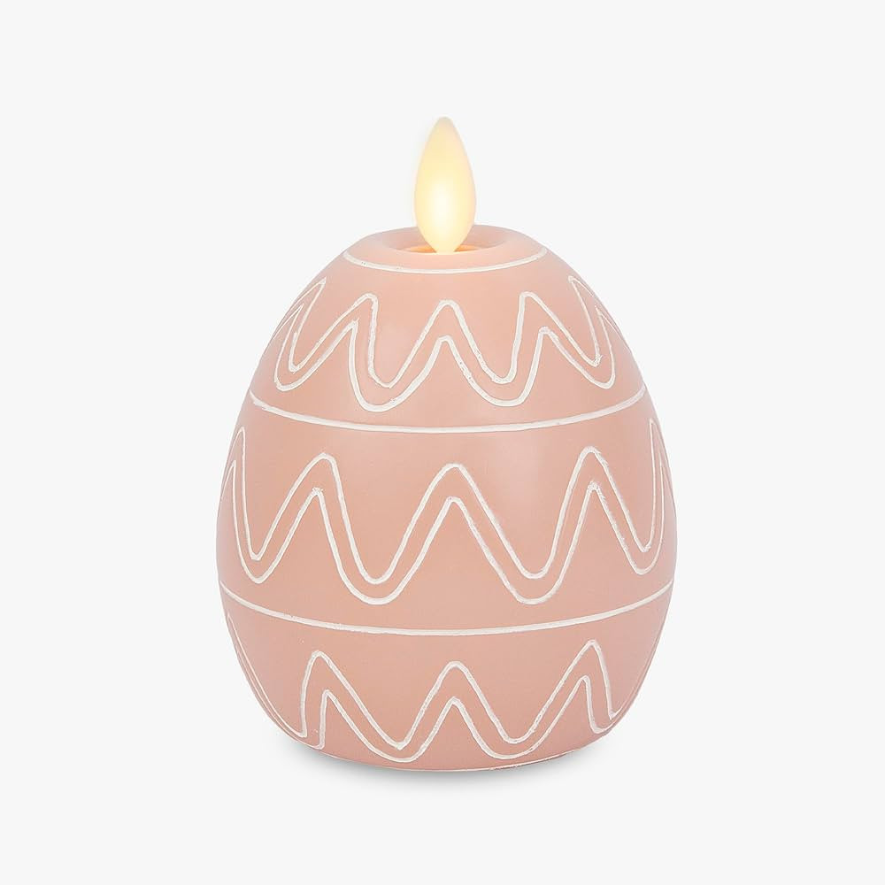 Luminara Easter Egg Candle - Dusky Rose 3.1" x 4.3" - Flameless Real-Flame Holiday - Inspired Dec... | Amazon (US)