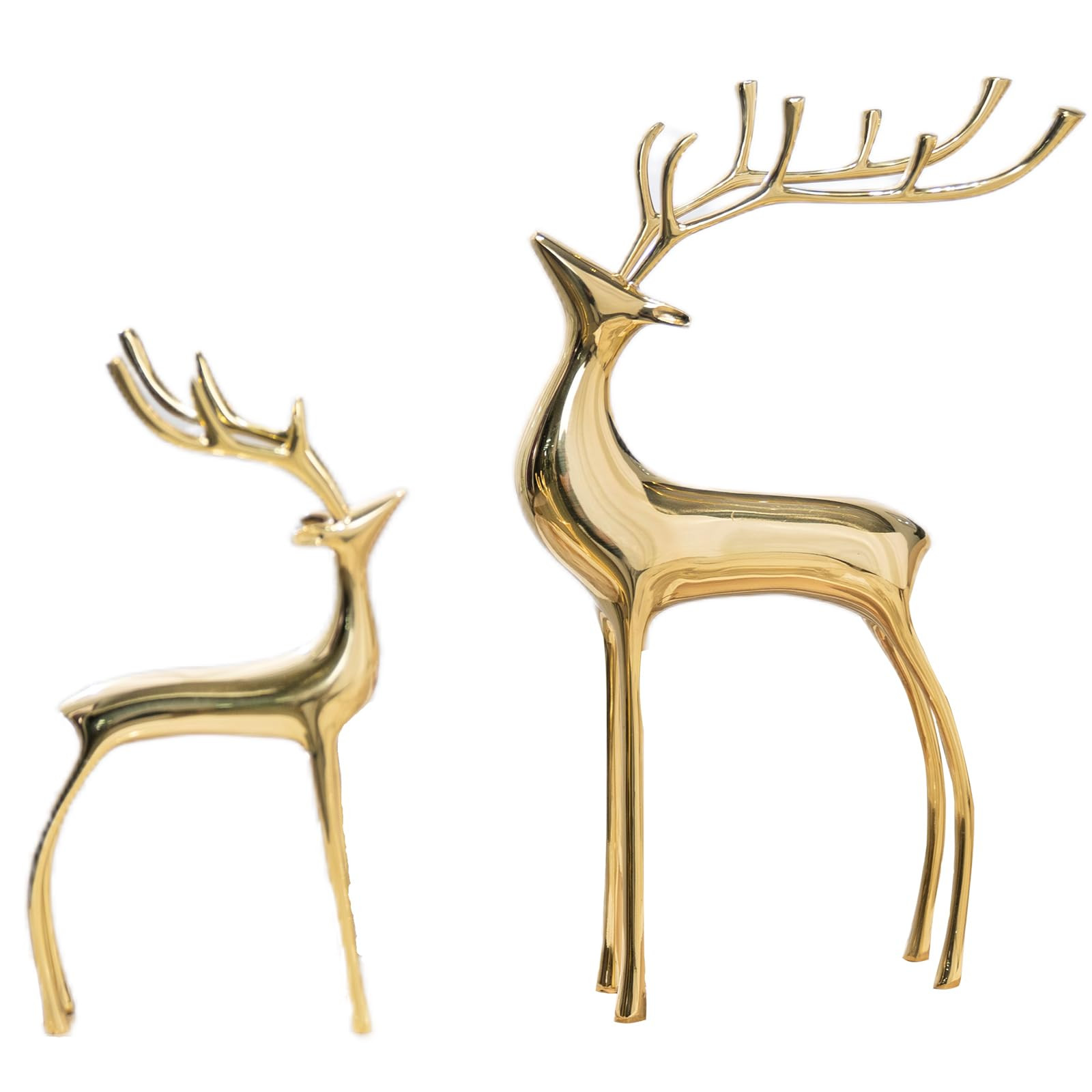 Reindeer Figurine Statues Deluxe Set of 2, Christmas Deer Pure Copper Heavy Reindeer Ornaments fo... | Amazon (US)