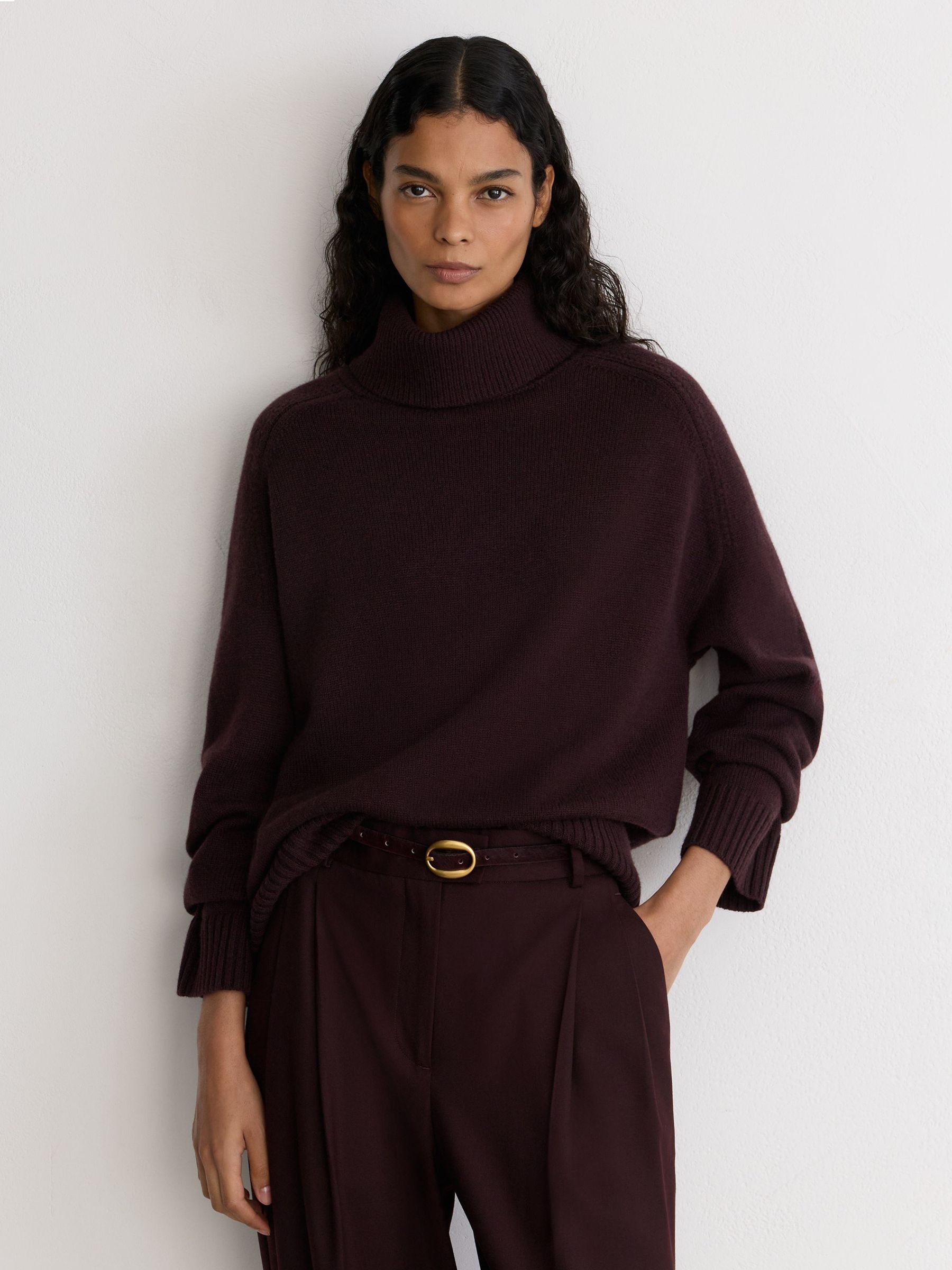 Pony Hair-Effect Oval-Buckle Slim Belt | Reiss UK