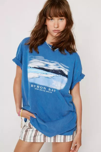 Byron Bay Oversized Graphic T-Shirt | Nasty Gal (US)