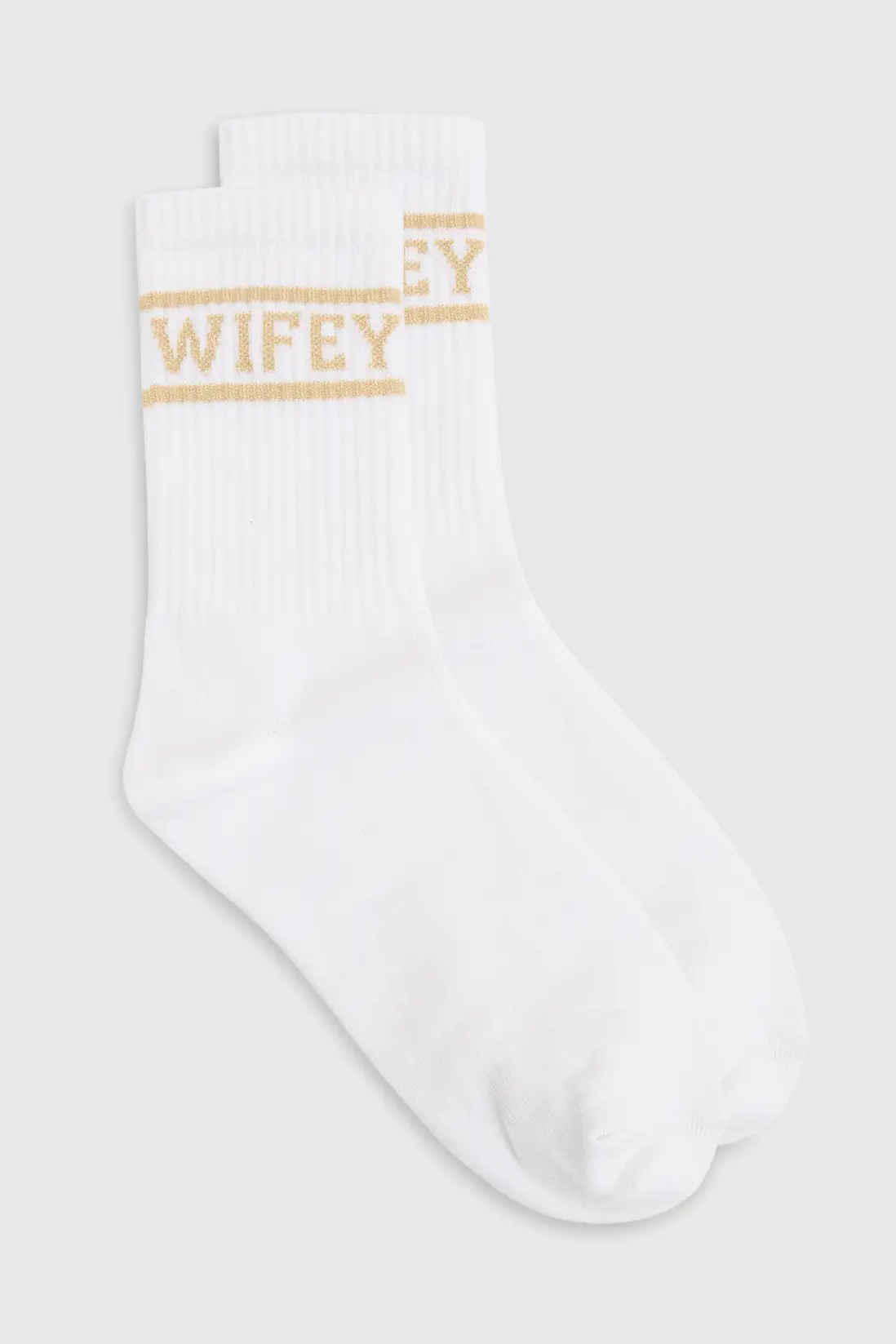 Gold Glitter Wifey Socks | Boohoo USA | boohoo (US & Canada)