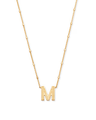 Letter M Pendant Necklace in Gold | Kendra Scott