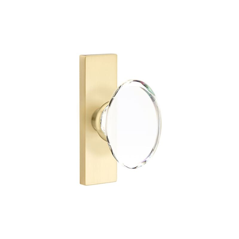 Emtek 820HT Hampton Crystal Privacy Knobset with Brass Rosette | Build.com, Inc.