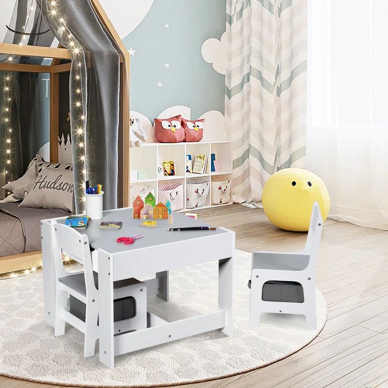 Kids 3 Piece Play Or Activity Table and Chair Set | Wayfair North America
