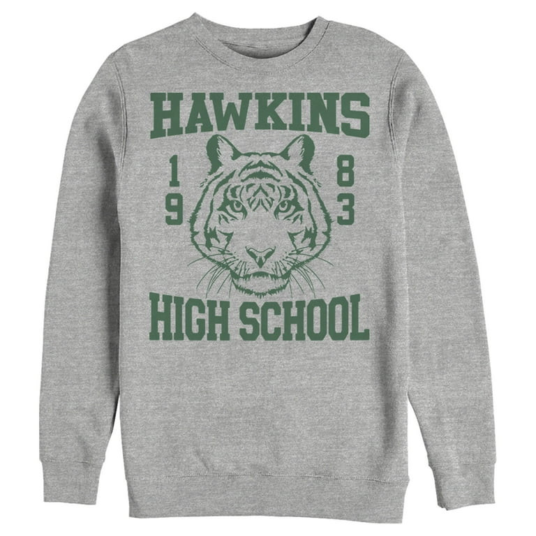 Netflix Men's Stranger Things Hawkins High School Tiger 1983  Sweatshirt Athletic Heather Large -... | Walmart (US)