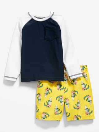 Rashguard Pocket Swim Top & Trunks for Toddler Boys | Old Navy (US)
