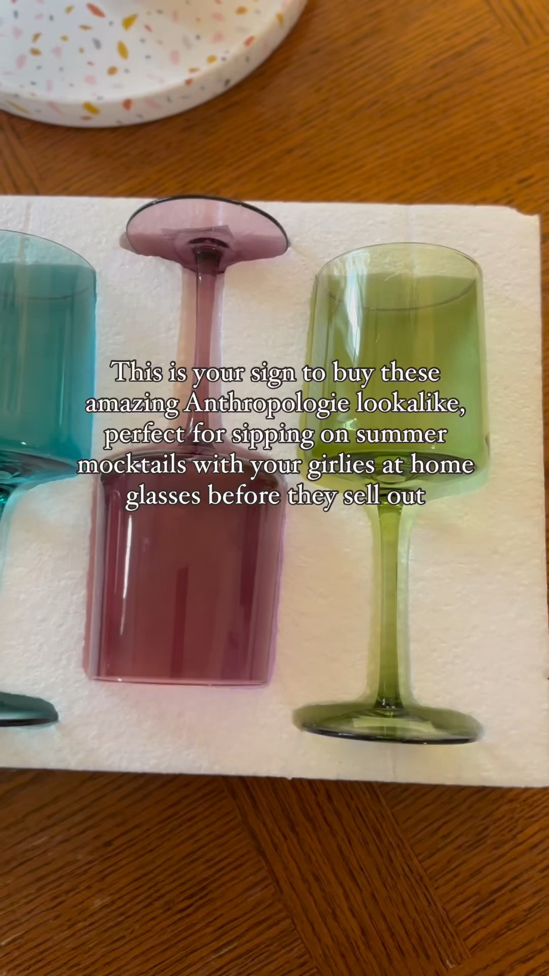 Wine glasses that look just like the Anthropologie ones! Perfect addition to a bar cart🤗

#LTKHome #LTKFindsUnder50 #LTKVideo