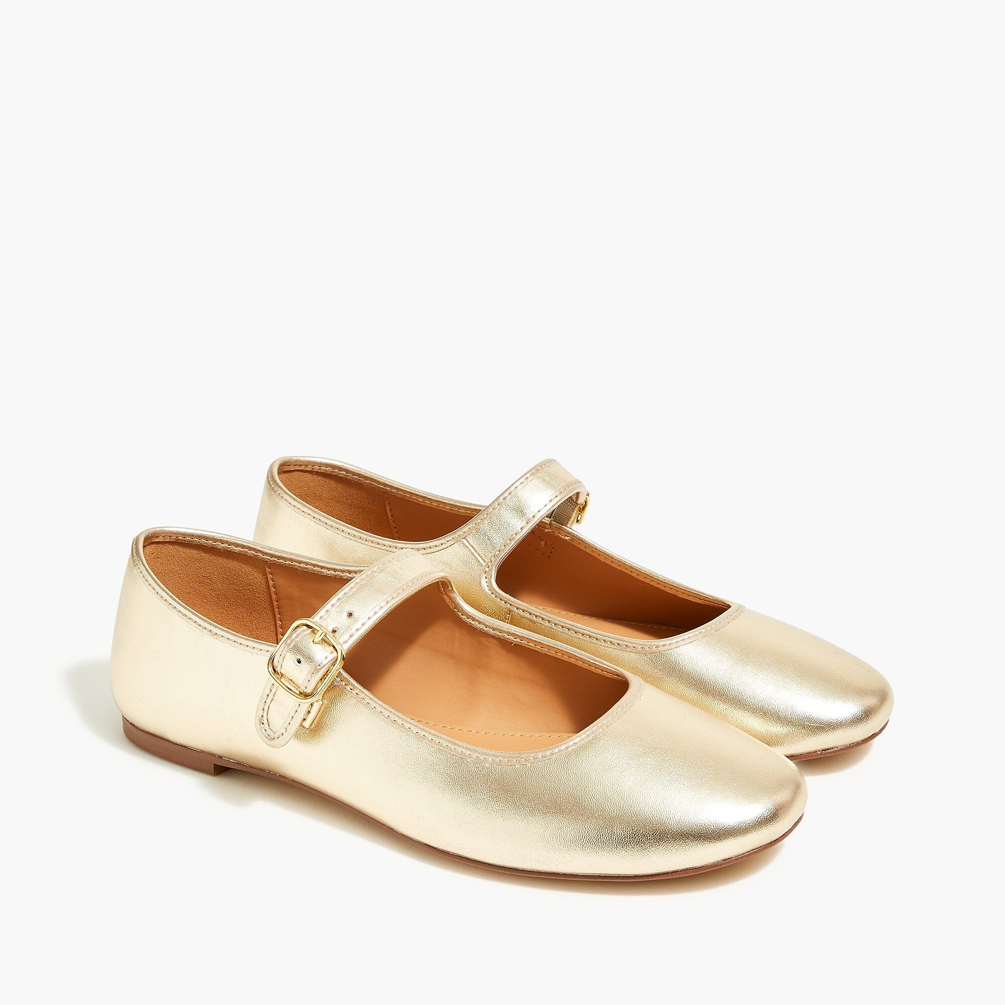 Metallic faux-leather Mary Jane flats | J.Crew Factory