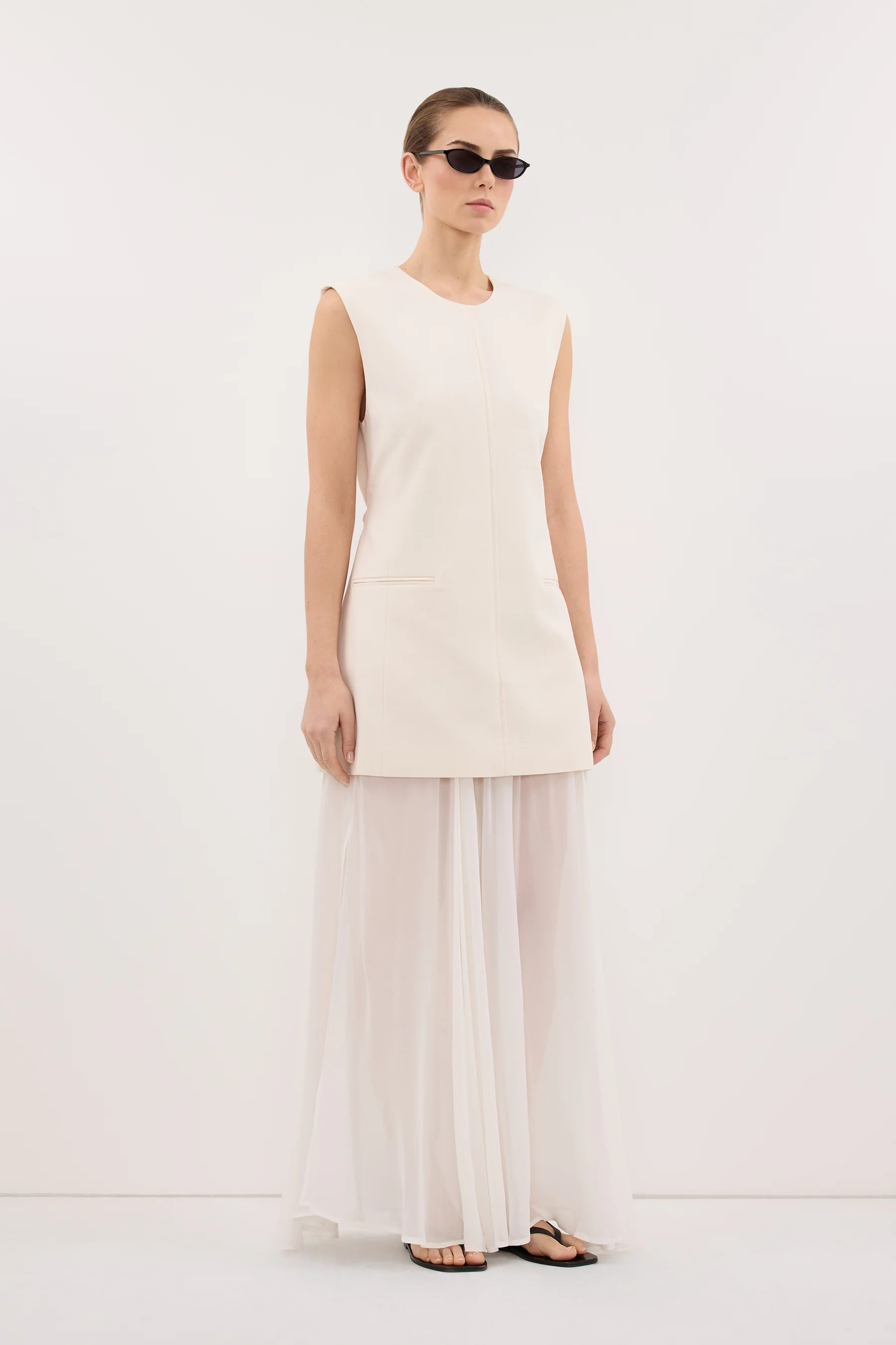 CAMILLE CREAM TWILL MINI DRESS | DISSH