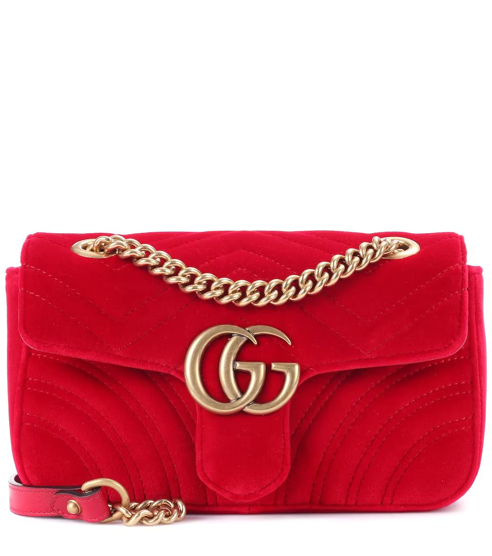 Schultertasche GG Marmont aus Samt | Mytheresa (DACH)