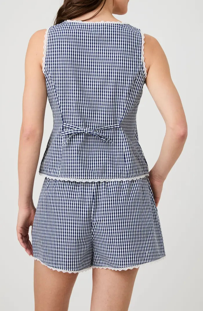 French Connection Lace Trim Gingham Vest | Nordstromrack | Nordstrom Rack