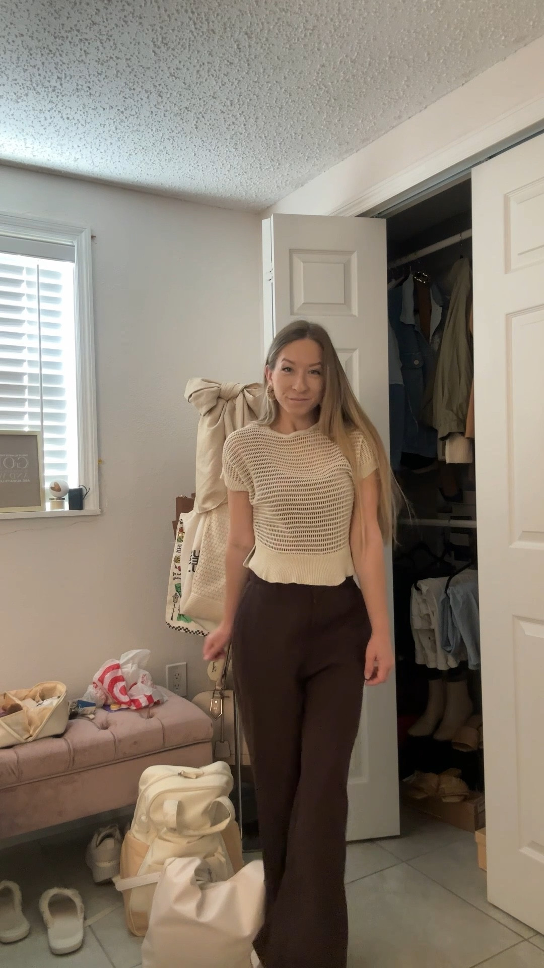 casual crochet top and dress pants outfit🤎 top is part of a set under $15!!

#LTKSeasonal #LTKootd