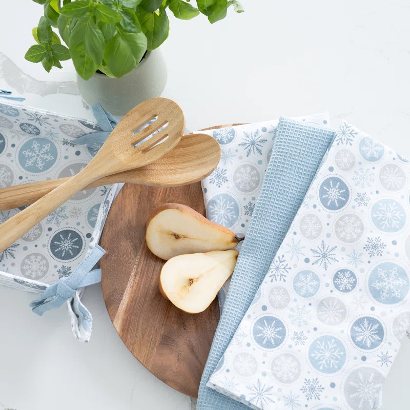 Cotton Waffle Tea Towel & Bread Basket Set | Wayfair North America