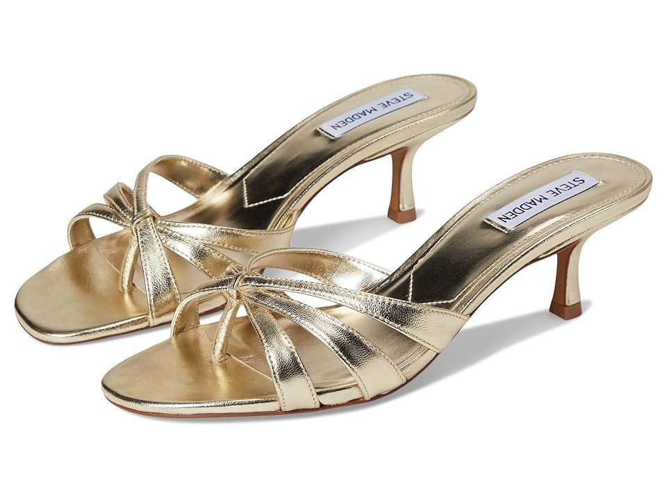 Steve Madden Cary Women's Sandals Gold Leather : 9.5 M, Leather/Rubber | Zappos