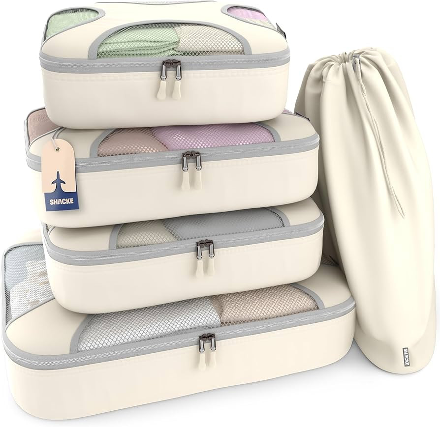 Shacke Packing Cubes for Travel 5 Set - Premium Luggage Organizer Bags - Versatile Travel Organiz... | Amazon (US)