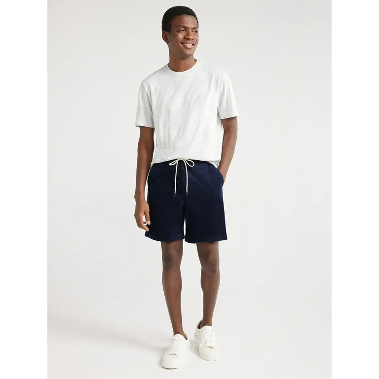 Free Assembly Men's Corduroy Pull On Shorts with Drawstring Tie, 7" Inseam, Sizes S-XXXL | Walmart (US)