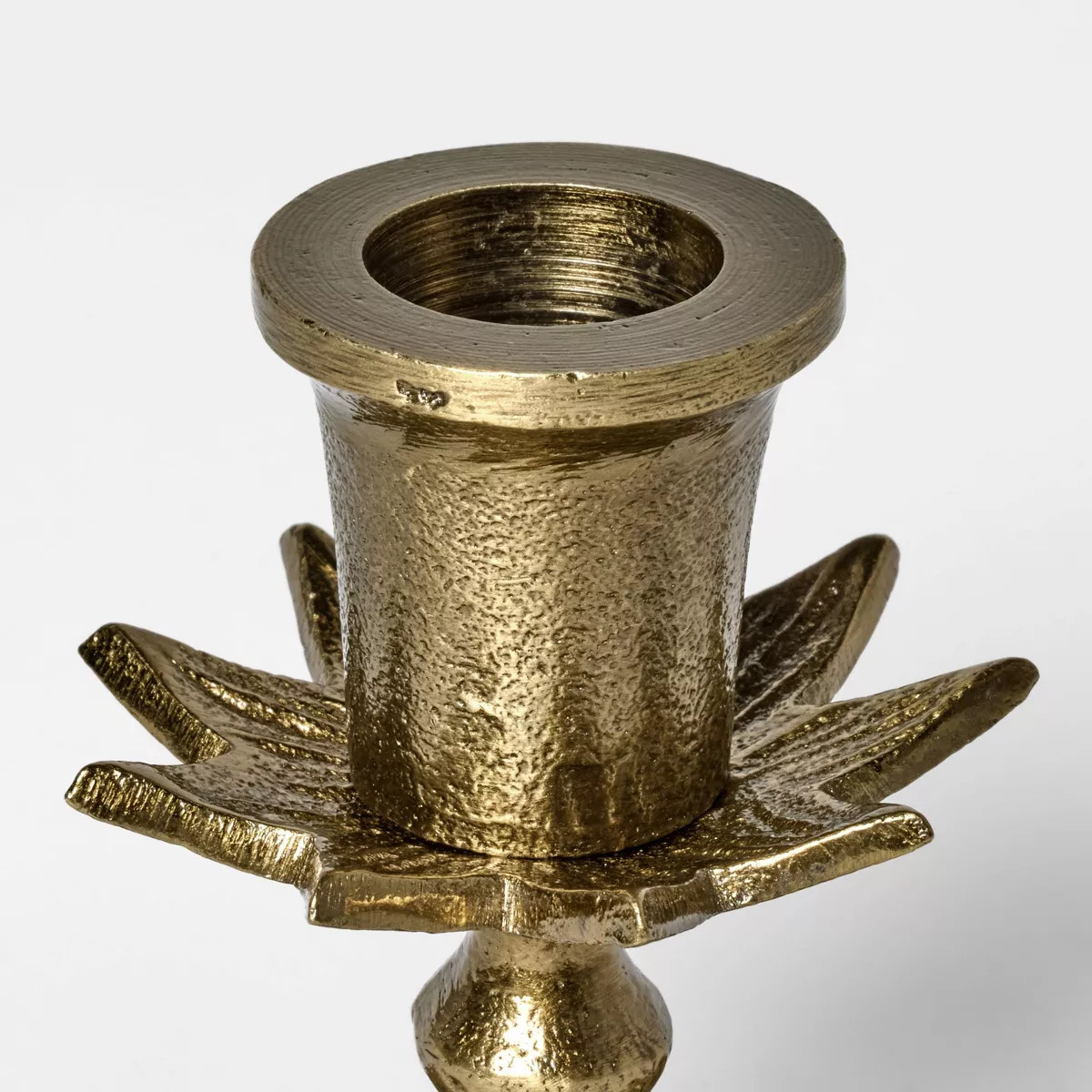 Set of 2 Metal Botanical Taper Candle Holders Gold - Threshold™ designed with Studio McGee | Target