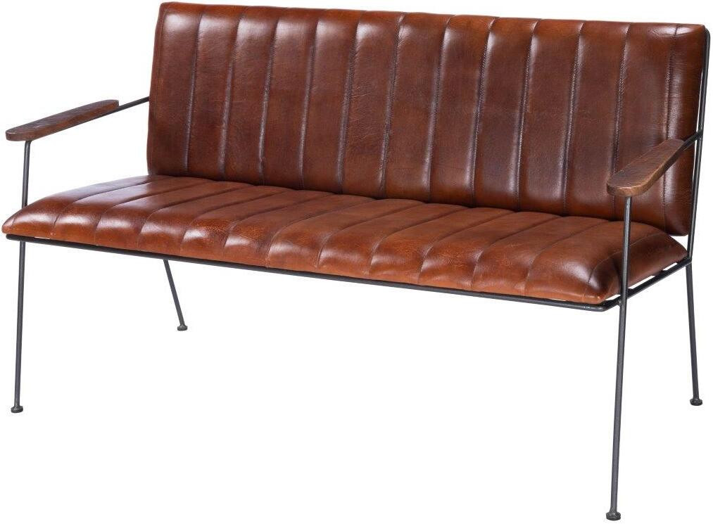 Butler Phoenix Leather and Metal Bench | 1stopbedrooms