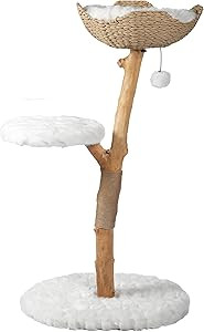 Wooden Cat Tree Tower, Modern Single Branch Cat Condo, Wood Cat Tree, Cat Climbing, Furniture for... | Amazon (US)