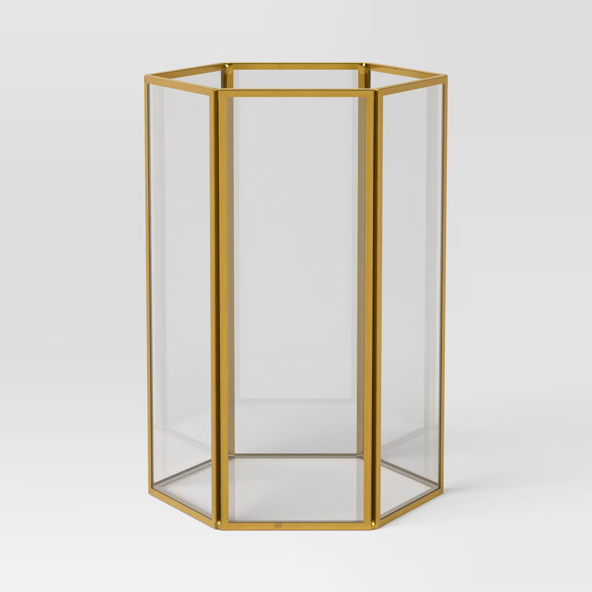 7"x5" Votive Hexagonal Metal and Glass Christmas Hurricane Candle Holder - Wondershop™ | Target