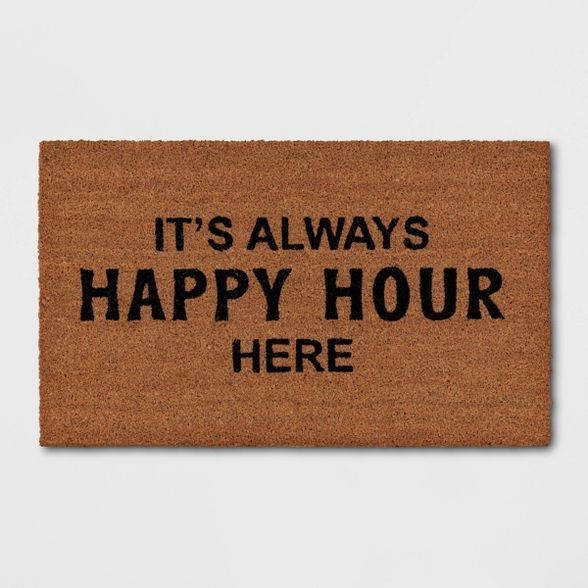 1'6"x2'6" It's Always Happy Hour Here Doormat Black - Opalhouse™ | Target