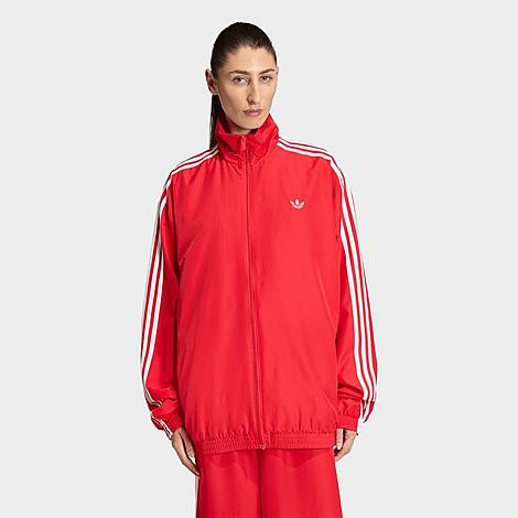 adidas Women's Originals adicolor Adilenium Track Top in Better Scarlet/White Size: Medium | Finish Line (US)