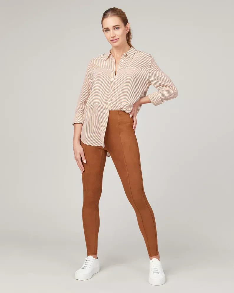 Faux Suede Rich Caramel Flare Pants curated on LTK
