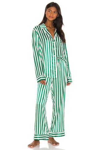 Show Me Your Mumu Classic PJ Set in Spearmint Stripe from Revolve.com | Revolve Clothing (Global)