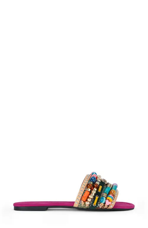 Kurt Geiger London Southbank Beaded Slide Sandal in Open Pink at Nordstrom, Size 9.5 | Nordstrom