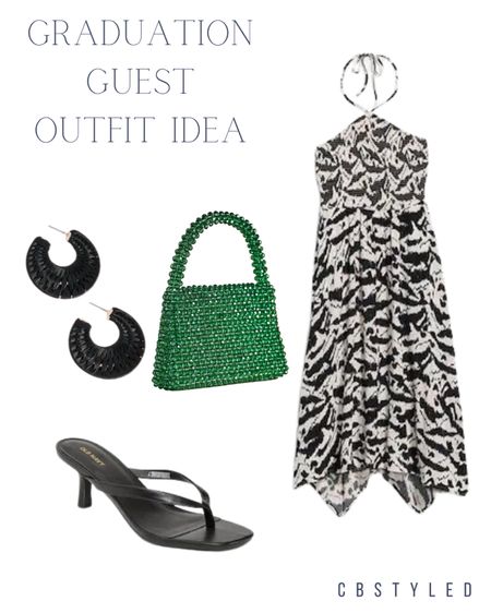 Another graduation guest outfit idea! Loving this black and white floral halter dress from Old Navy paired with this sparkly sequined green bag! 

#LTKstyletip #LTKFind