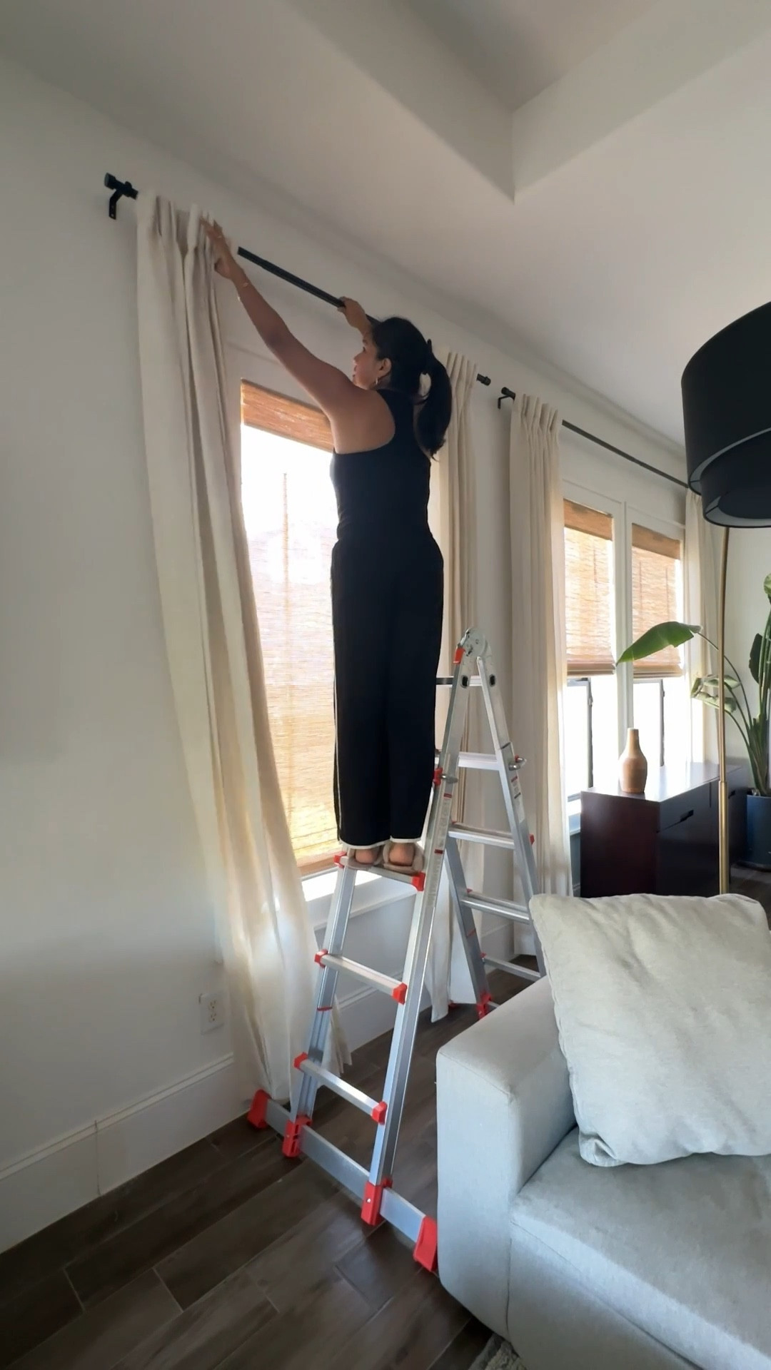 Faux linen curtain and modern curtain rod.

#LTKHome