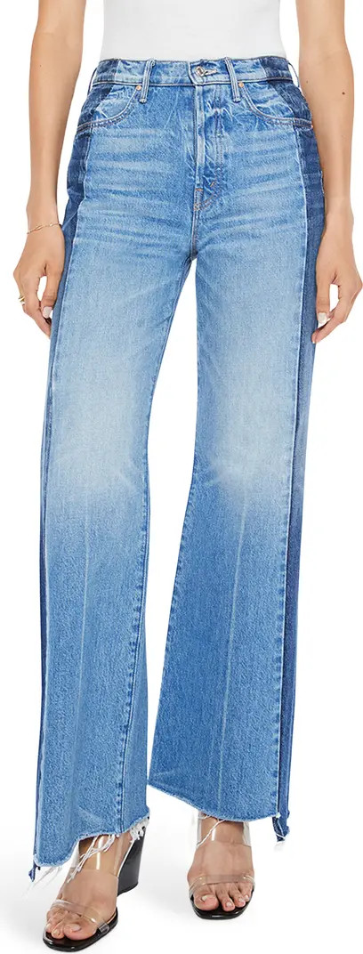 The Tux Sidestepper Sneak Frayed High Waist Bootcut Jeans | Nordstrom