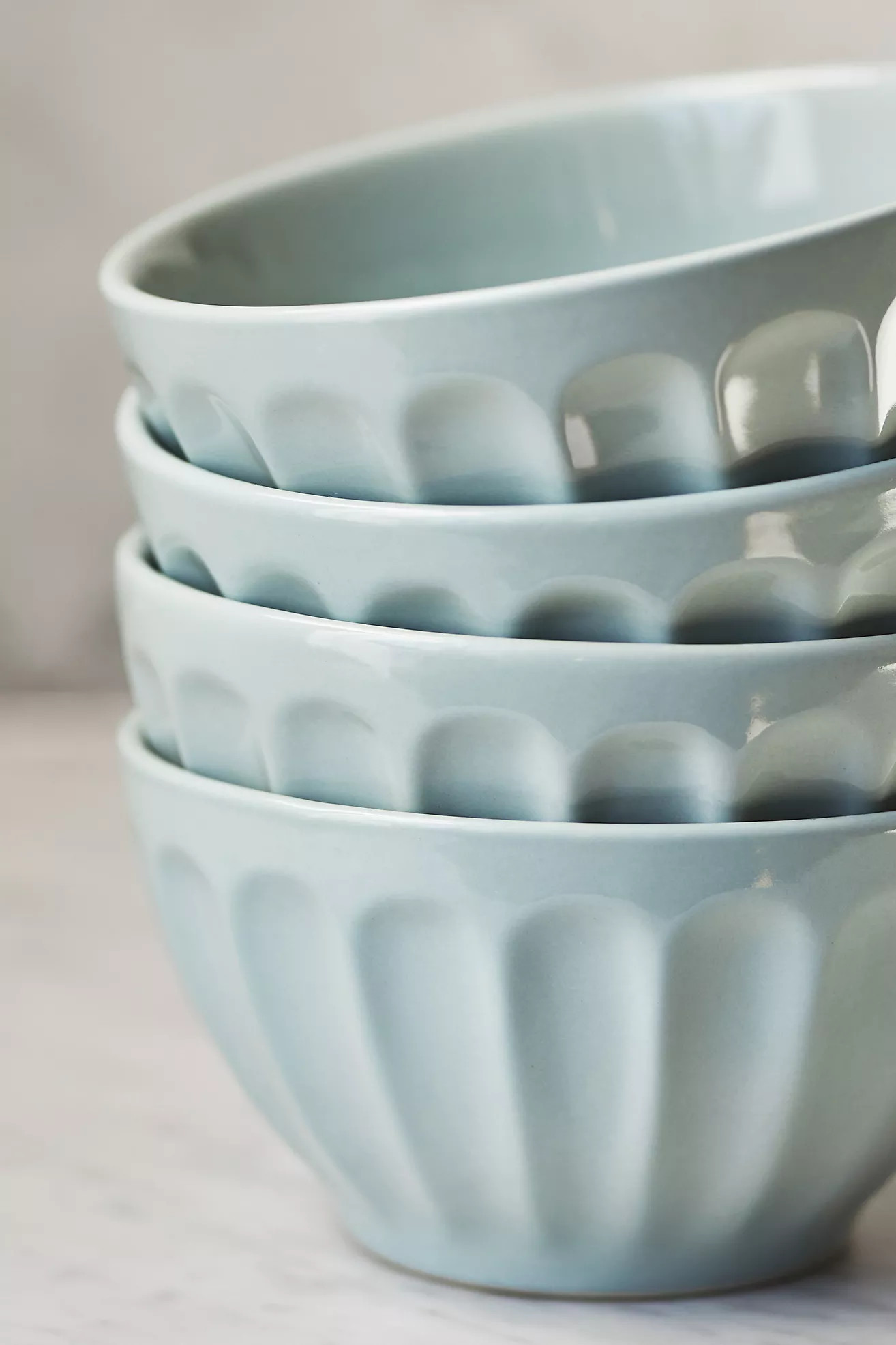 Amelie Latte Portuguese Stoneware Cereal Bowls, Set of 4 | Anthropologie (US)