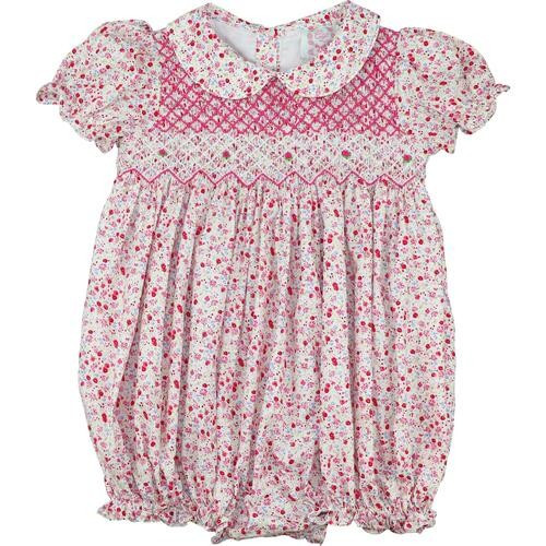 Pink Liberty Smocked Rosette Bubble - Shipping Late March | Cecil and Lou
