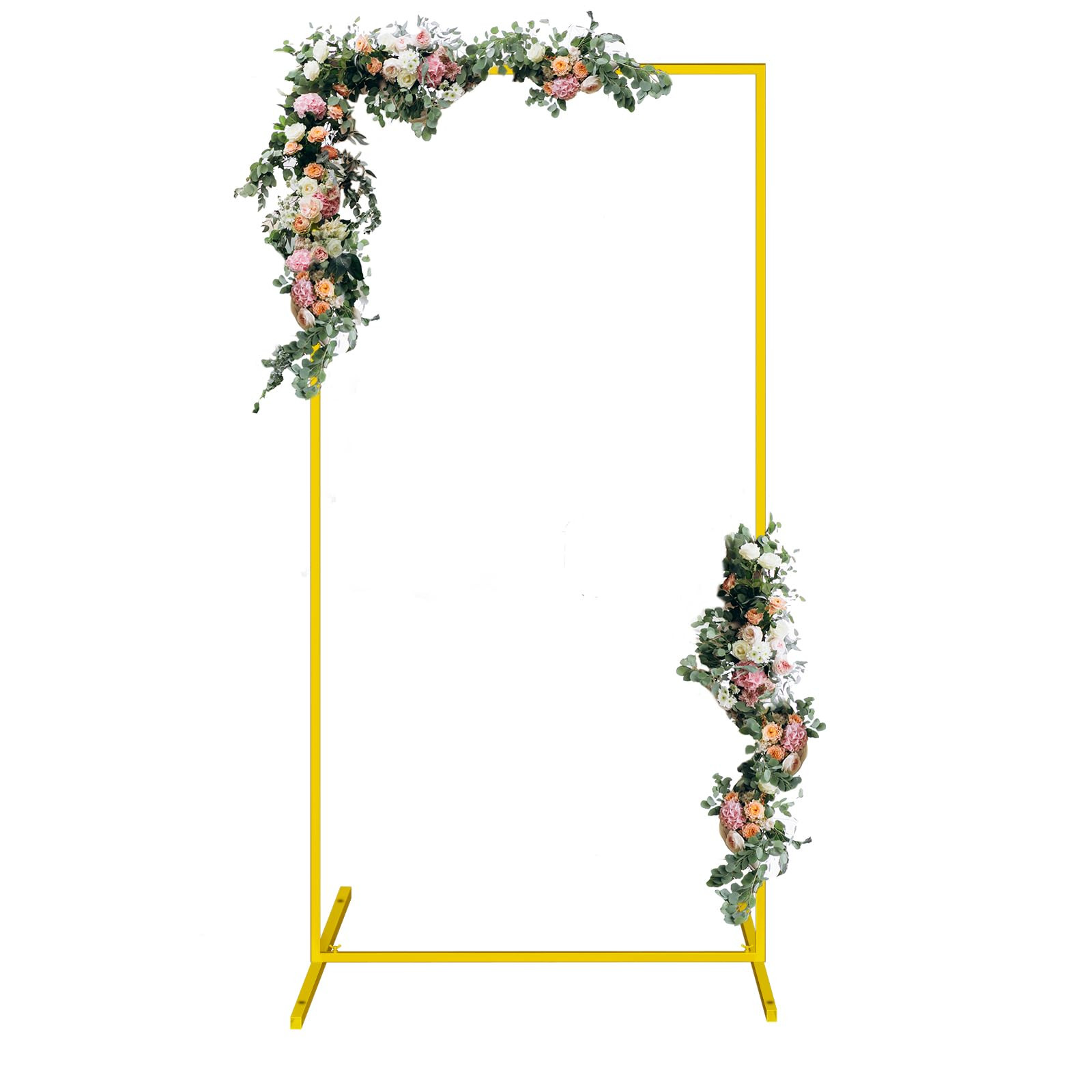 Wedding Arch, 6.6 FT x 3.3 FT Square Backdrop Stand for Ceremony, Gold Metal Arch Backdrop Stand ... | Amazon (US)