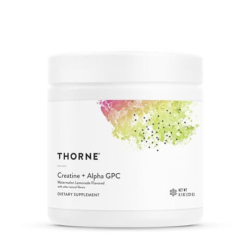 THORNE - Creatine + Alpha GPC - Micronized Creatine Monohydrate Powder - Support for Muscles & Cognitive Function* - for Women & Men - Watermelon Lemonade - NSF Certified for Sport - 30 Servings | Amazon (US)