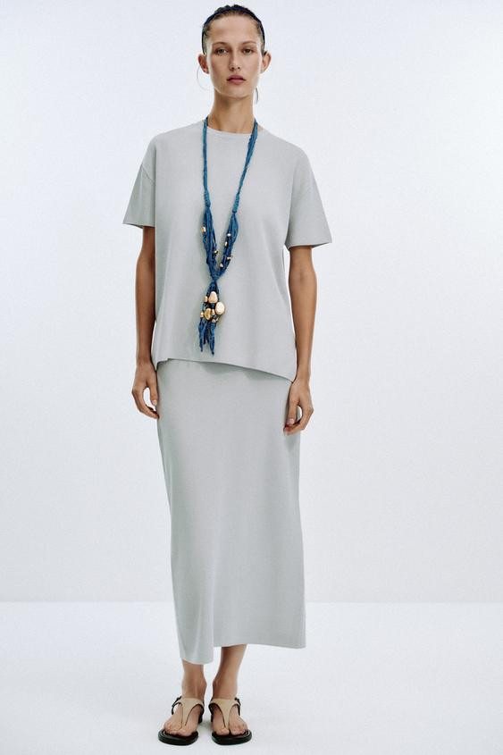 PLAIN KNIT MIDI SKIRT | Zara US