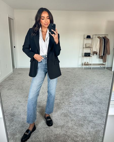 EVEREVE SALE! Black blazer size small (oversized, boxy fit), best white button down shirt XS (runs large, oversized fit) most worn jeans 25 (runs large, size down)





Casual outfit
Classic outfit
Weekend outfit
Casual workwear
Blazer outfit
Agolde jeans 
Straight leg jeans

#LTKworkwear #LTKstyletip #LTKFind