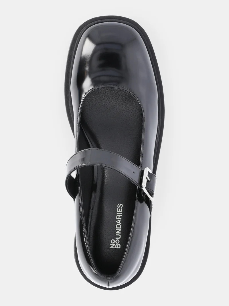 No Boundaries Women's Chunky Lug Sole Mary Jane Shoes | Walmart (US)