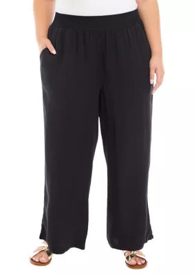 DKNY Jeans Women's Plus Size Tencel Pants, Black, 2X | Belk