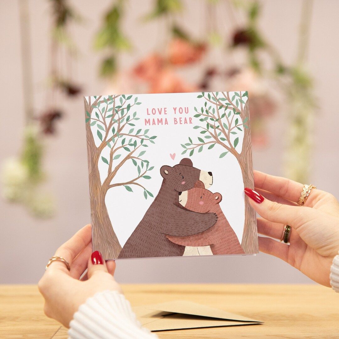 Mama bear cute mothers day card | adorable Mama mother's day card | birthday card for mum | illus... | Etsy (US)
