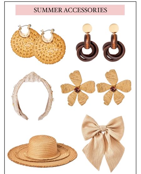 Summer accessories ✨

Earrings. Flower. Rattan. Headband. Hat. Beach hat. Bow. Hair bow. Summer. Beach. 



#LTKTravel #LTKSaleAlert #LTKFindsUnder50