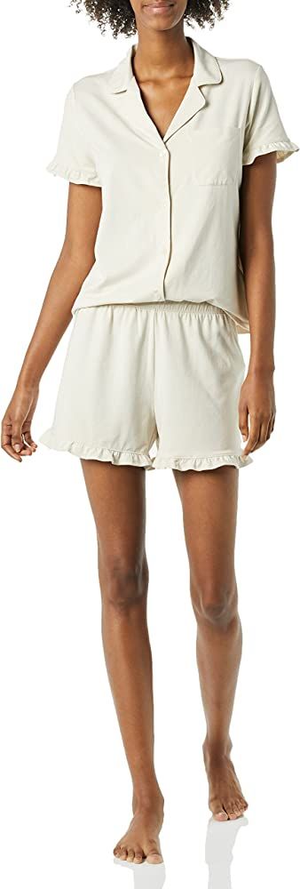 Amazon.com: Amazon Essentials Women's Cotton Modal Short Pajama Set, White Dot Print, X-Large : C... | Amazon (US)