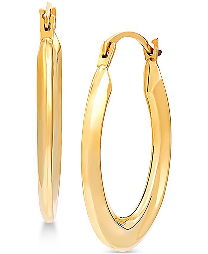 Macy's Twist-Look Oval Hoop Earrings in 14k Gold & Reviews - Earrings - Jewelry & Watches - Macy'... | Macys (US)