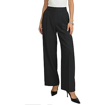 GRACE KARIN Women's Wide Leg Work Pants, Wrinkle Free High Waisted Trousers with Pockets, Busines... | Amazon (US)