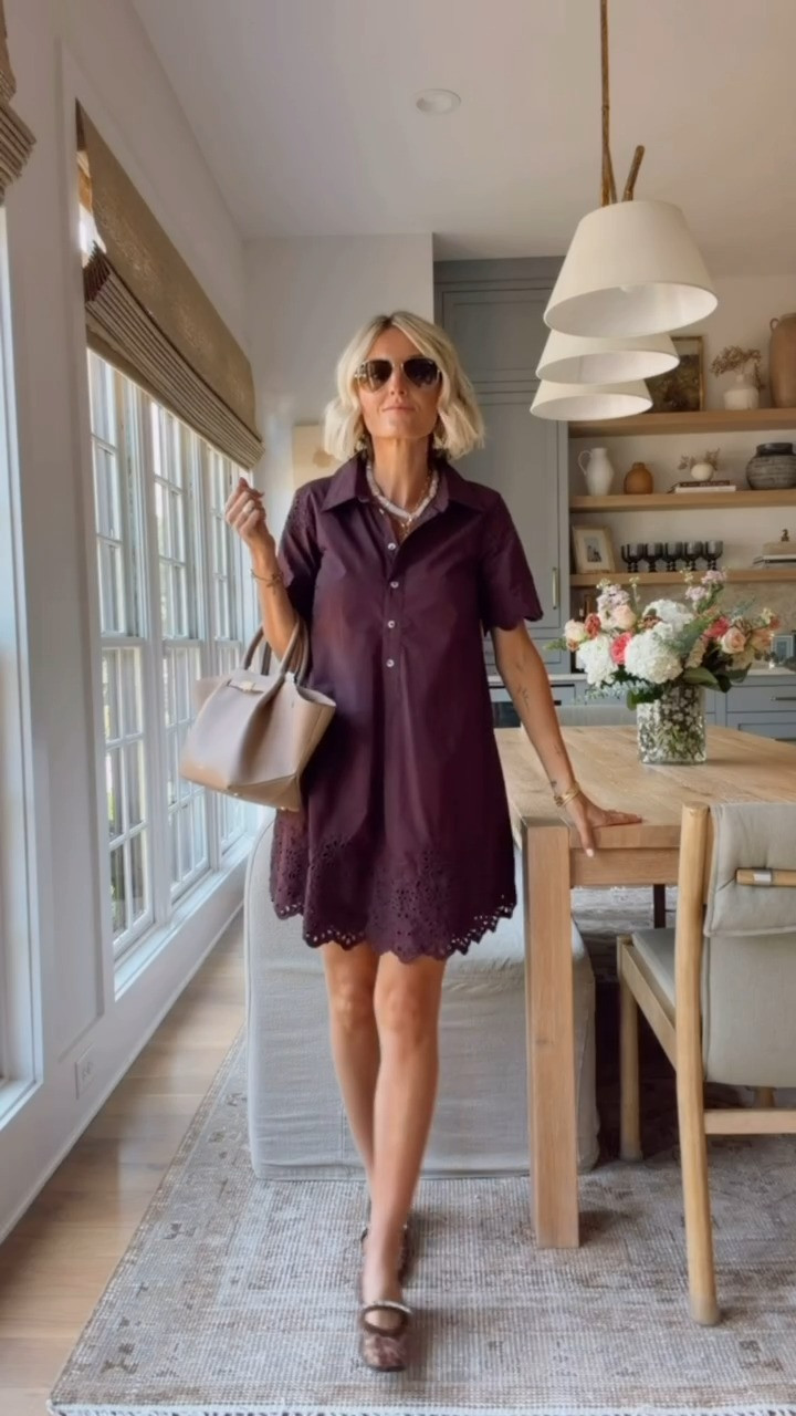 Anthropologie never disappoints! Love the eyelet trim on this mini dress and the burgundy color is so good for fall. Wearing XS

Loverly grey, anthropologie fashion finds, mini dress women, casual easy dresses, transitional fashion outfiti deas 

 #LTKSeasonal